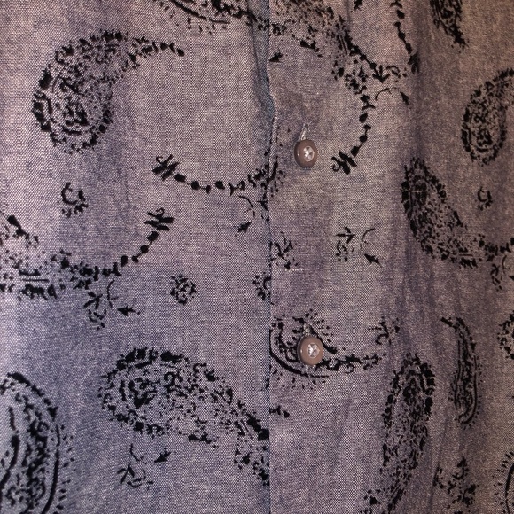 Tallia Paisley Velvet Textured Dress Shirt, 17.5 - Picture 2 of 4